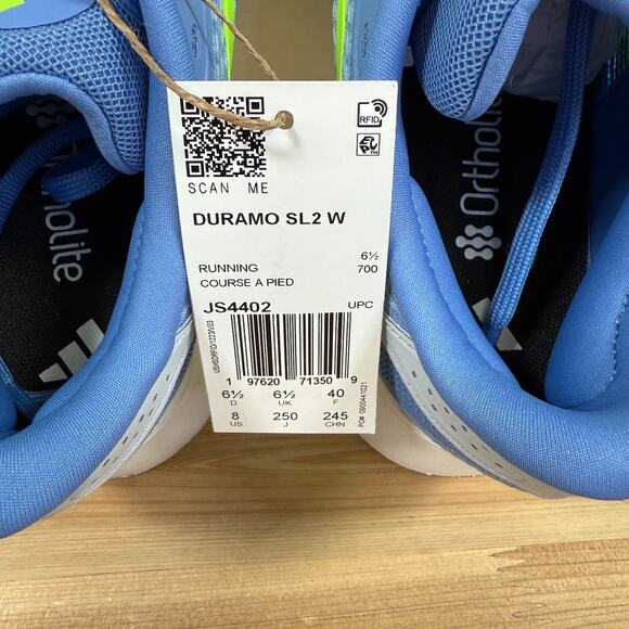 Adidas Duramo SL 2 Running Shoes Women's 8 Blue Fusion Hi-res Yellow Halo Blue - Picture 9 of 11